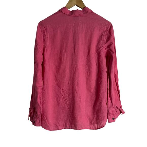 J. Jill Pink 100% Linen Long Sleeve Button Up Shirt Size XS - Picture 7 of 9